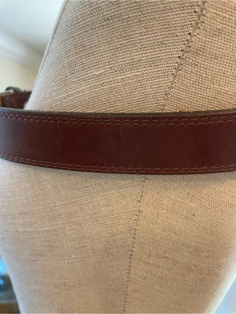 Brighton Brown Leather Men's Belt with Decorative Silver Buckle